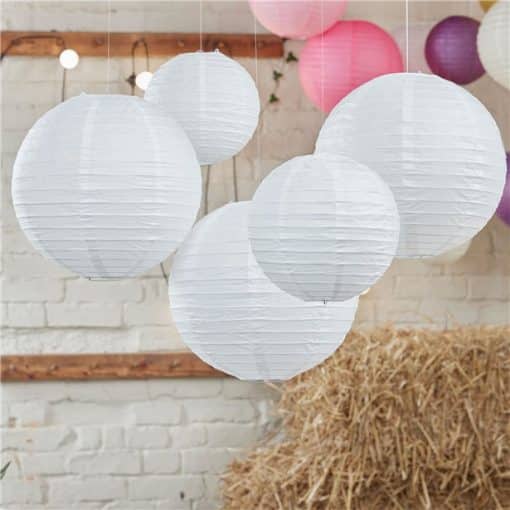 Boho Wedding White Paper Lanterns