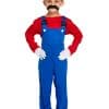 Red Super Plumber Child Fancy Dress Costume