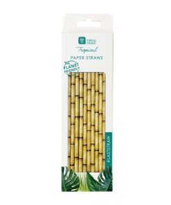 Alternative view of Bamboo Printed Paper Straws (Pk 30)