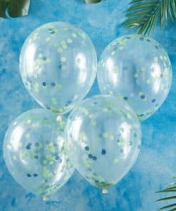 Blue & Green Confetti Balloons