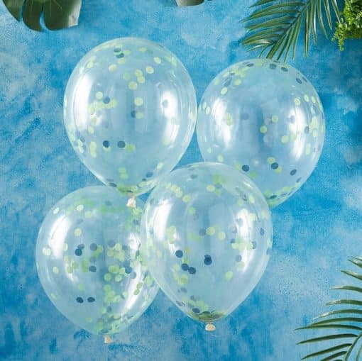 Blue & Green Confetti Balloons