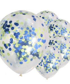 Alternative view of Blue & Green Confetti Balloons - 12" (Pk 5)