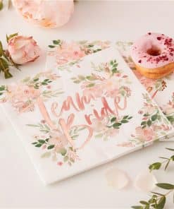 Floral Hen Party 'Team Bride' Paper Napkins
