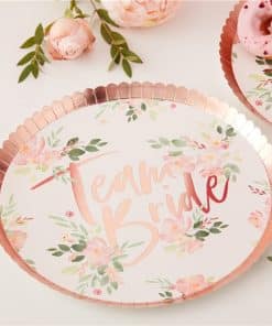 Floral Hen Party 'Team Bride' Plates