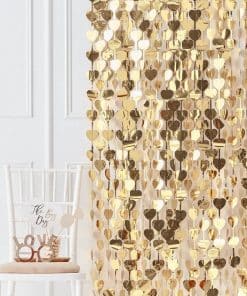 Gold Wedding Heart Foil Backdrop