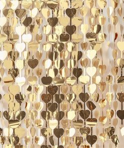 Gold Wedding Heart Foil Backdrop