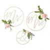 Gold Wedding Mr & Mrs Wooden Hoop Decorations