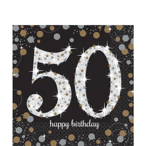 Sparkling Celebration Age 50 Paper Napkins