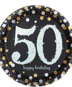 Sparkling Celebration Age 50 Paper Plates