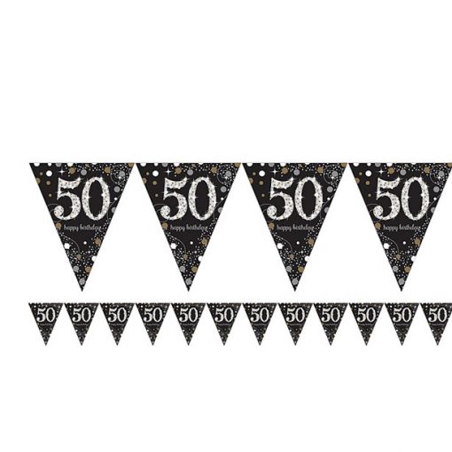 Sparkling Celebration Age 50 Prismatic Foil Bunting