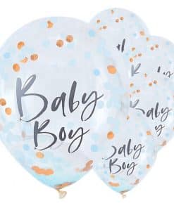 Twinkle Twinkle Baby Boy Blue Confetti Balloons