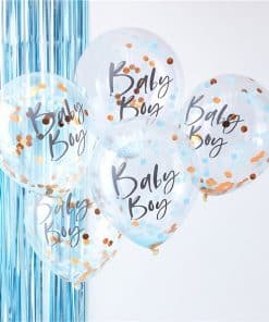 Twinkle Twinkle Baby Boy Blue Confetti Balloons