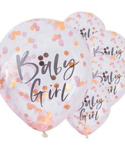 Twinkle Twinkle Baby Girl Pink Confetti Balloons