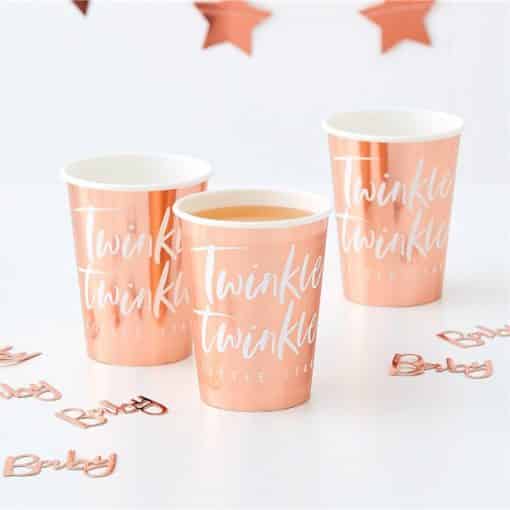 Twinkle Twinkle Rose Gold Paper Cups