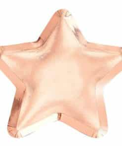 Alternative view of Twinkle Twinkle Rose Gold Star Paper Plate - 23cm (Pk 8)