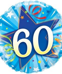 60th Birthday Blue Shining Star Balloon