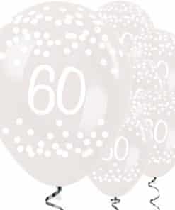 60th Birthday Clear Dots Balloons