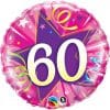 60th Birthday Pink Shining Star Balloon