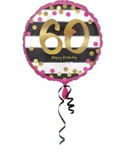 60th Pink & Gold Milestone Balloon