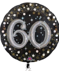 60th birthday giant balloon with 3D 60 effect