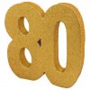 80th Gold Glitter Table Decoration