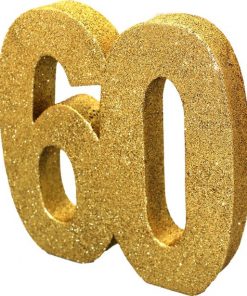Age 60 Gold Glitter Table Decoration