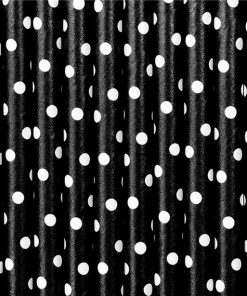 Black Dots Paper Straws