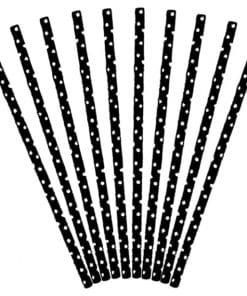 Black Dots Paper Straws