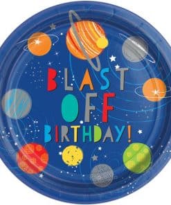 Blast Off Birthday Party Plates