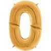 Gold Number 0 Foil Balloon