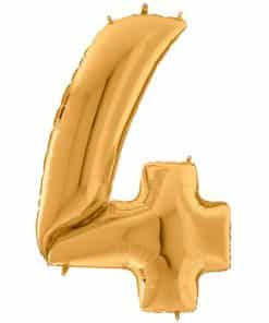 Gold Number 4 Foil Balloon