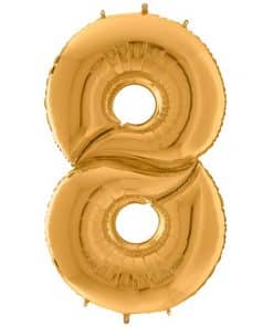 Gold Number 8 Foil Balloon