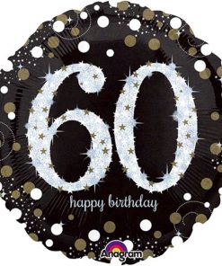 Happy 60th Birthday Gold Sparkling Celebration Balloon