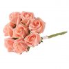Mini Peach Foam Rose Bud Decorations