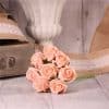 Mini Peach Foam Rose Bud Decorations