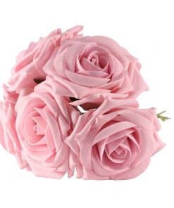 Pastel Pink Foam Rose Bud Decorations