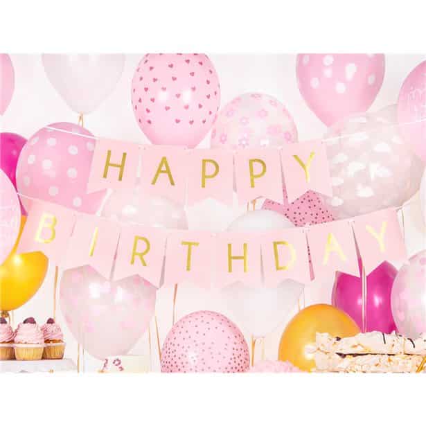 pastel pink gold happy birthday banner 1 7m birthday banner pink