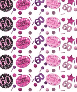 Pink Celebration Age 60 Confetti