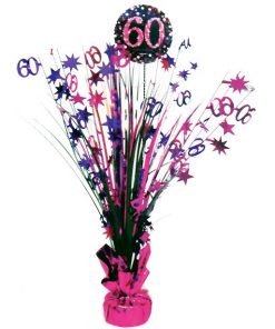 Pink Celebration Age 60 Table Centrepiece