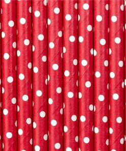 Red Dots Paper Straws