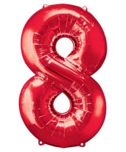 Red Number 8 Balloon