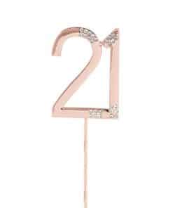 Rose Gold 21st Milestone Cake Topper
