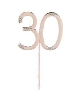 Rose Gold 30th Milestone Cake Topper