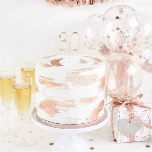 Rose Gold 30th Milestone Cake Topper