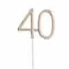 Rose Gold 40th Milestone Cake Topper