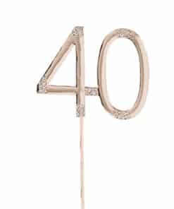 Rose Gold 40th Milestone Cake Topper