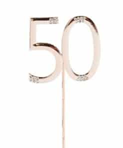 Alternative view of Rose Gold 50th Milestone Cake Topper