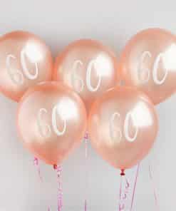 Rose Gold 60th Milestone Balloons