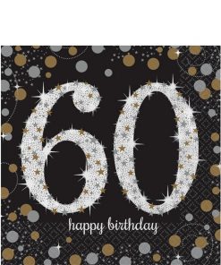 Sparkling Celebration Age 60 Lunch Napkins