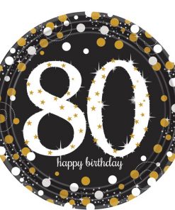 Sparkling Celebration Age 80 Plates